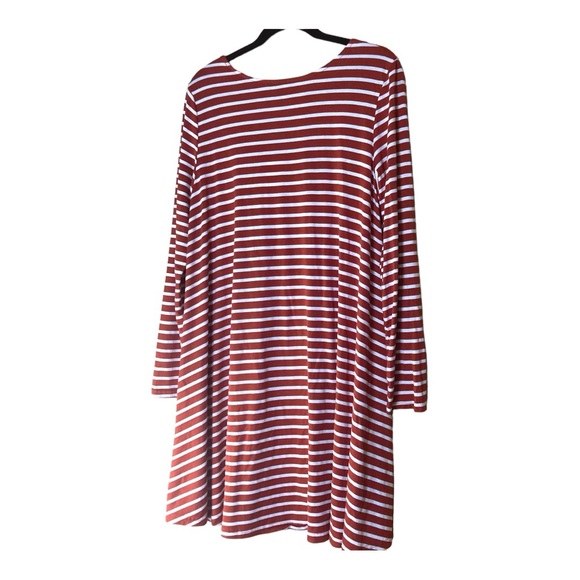 NWT Jodifl Tunic Dress Stripes Rust & White Size  M - Picture 2 of 9